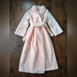 Vintage 90s Vandemere pink fluffy full length robe Size L-XL
